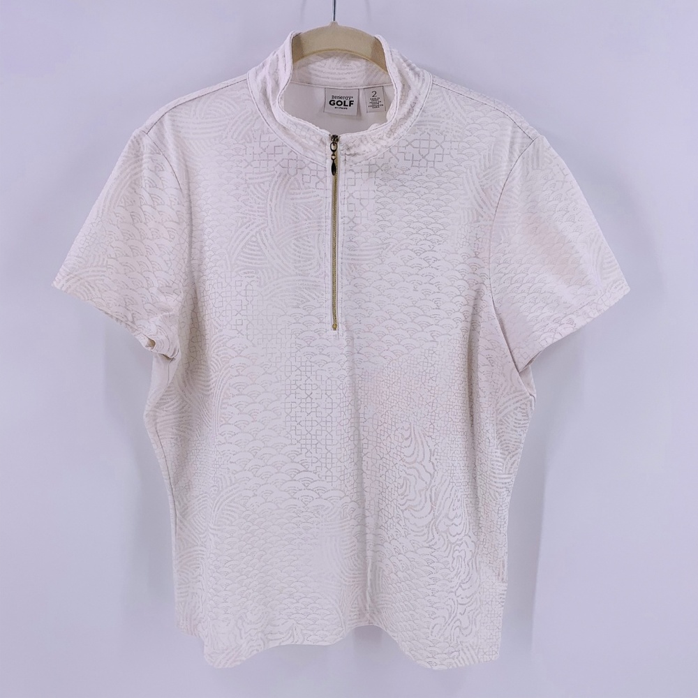 Chico's Zenergy Golf Zip Front Top Size 2/XL